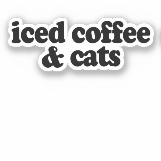 Sticker café glacé et chats (Recto)