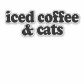 Sticker café glacé et chats (Devant)