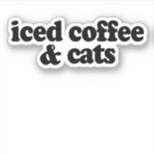 Sticker café glacé et chats (Devant)