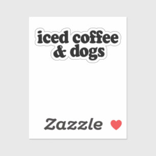 Sticker Café Glacé Et Chiens