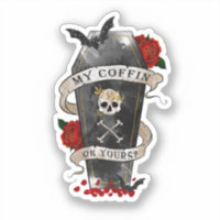 Café gothique et crâne avec Rose rouge