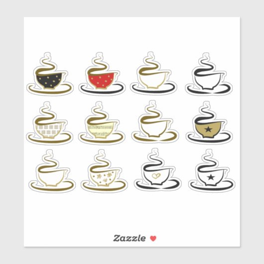 Sticker Café mignon (Feuille)