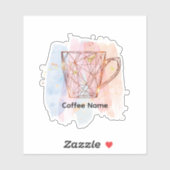 Sticker Café moderne Café Café ou Bar Custom Barista (Feuille)