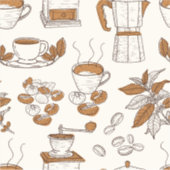 Sticker Café motif et matières premières (Devant)