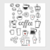 Sticker Café noir et blanc (Feuille)