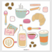 Sticker Café Petit déjeuner (Feuille)