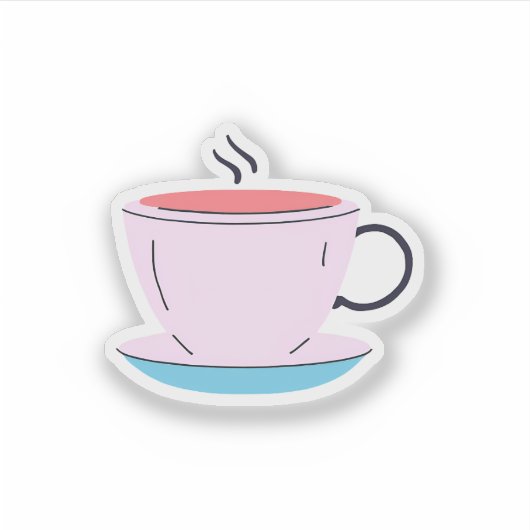 Sticker Café rose (Devant)