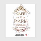Sticker café vintage paris (Feuille)