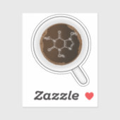 Sticker Caféine, Formule moléculaire - Boire du café (Feuille)