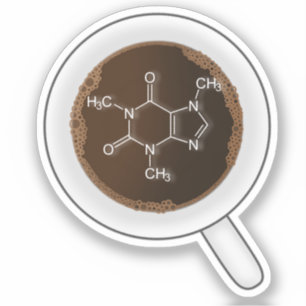 Sticker Caféine, Formule Moléculaire - Buvez du Café
