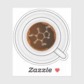 Sticker Caféine Molécule (structure) Café Cup (Feuille)