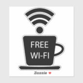 Sticker Cafetière Wi-Fi gratuit (Feuille)