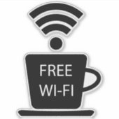 Sticker Cafetière Wi-Fi gratuit (Devant)