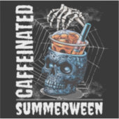 Sticker Caffeinated Skull Iced Coffee Summerween Goth (Devant)