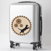 Sticker cage à moteur pour chien avec roues (Sur valise)