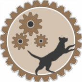 Sticker cage à moteur pour chien avec roues (Devant)