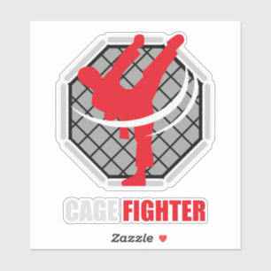 Sticker Cage Fighter MMA Knockout