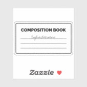 Sticker Cahier de composition noir et blanc Rectangle arro (Feuille)