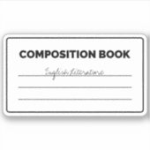 Sticker Cahier de composition noir et blanc Rectangle arro (Devant)