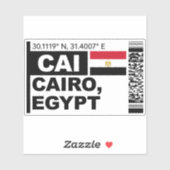 Sticker CAI Cairo Boarding Pass - Egypt Travel (Feuille)