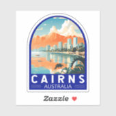 Sticker Cairns Australia Travel Art Vintage (Feuille)