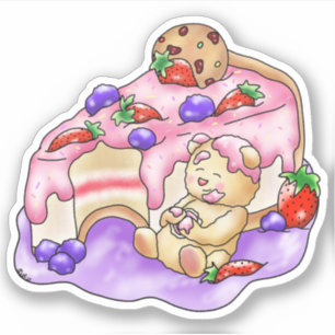 Sticker Cake fraise Berry Dessert Ours  