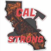 Sticker CAL FIRE STRING AX HELMET Red (Devant)