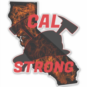 Sticker CAL FIRE STRING AX HELMET Red