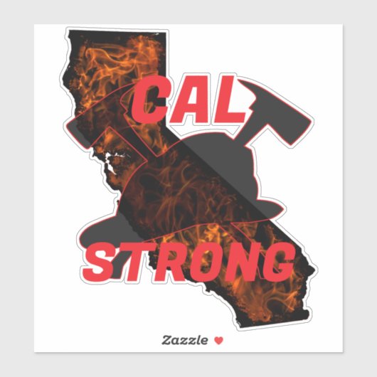 Sticker CAL FIRE STRING AX HELMET Red (Feuille)