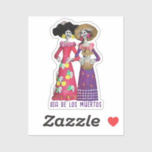 Sticker Calavera Couple Dia De Los Muertos