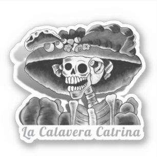 Sticker Calavera Grey Dia De Los Muertos