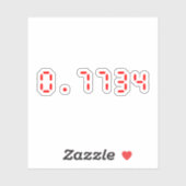 Sticker Calculatrice LED Bonjour | 0,7734 (Feuille)