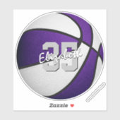 Sticker cale de sport de basket blanc violet amovible (Feuille)