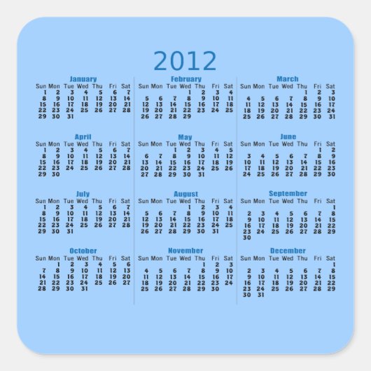 Sticker Calendrier 2012 (Devant)