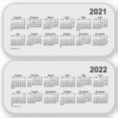 Sticker Calendrier 2021 Transparent 2022 par Janz (Devant)