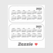 Sticker Calendrier 2022 Transparent 2023 par Janz (Feuille)