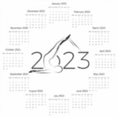 Sticker Calendrier 2023 pour instructeur Pilates grande ho (Devant)