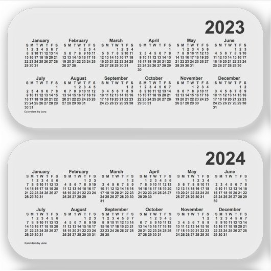 Sticker Calendrier 2023 Transparent 2024 par Janz (Devant)