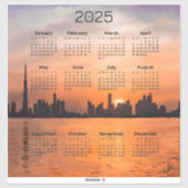 Sticker Calendrier 2025 - Coucher de soleil sur une ville (Feuille)
