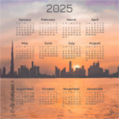 Sticker Calendrier 2025 - Coucher de soleil sur une ville (Devant)