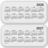 Sticker Calendrier 2026 Transparent 2027 par Janz (Devant)