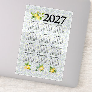 Sticker Calendrier 2027 Citrons Tuiles Méditerranéennes It