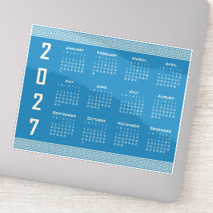 Sticker Calendrier 2027, Frette grecque, Cosmic Latte sur