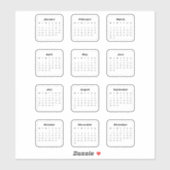 Sticker Calendrier Arc-en-ciel 2026 (Feuille)