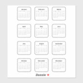 Sticker Calendrier arc-en-ciel 2026 (Feuille)