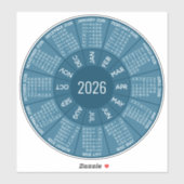 Sticker Calendrier circulaire 2026 - Nuances modernes de b (Feuille)