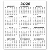 Sticker Calendrier d'affichage de l'année complète - Minim (Devant)