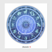 Sticker Calendrier d'Astrologie des signes dim zodiac (Feuille)