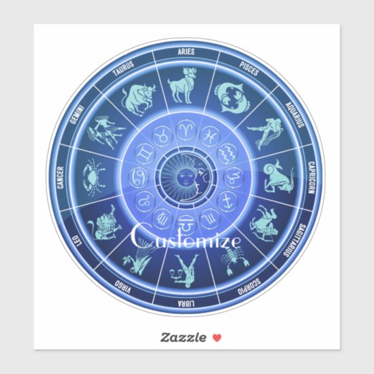 Sticker Calendrier d'Astrologie des signes dim zodiac (Feuille)