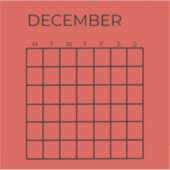 Sticker Calendrier de décembre rouge non daté pour le plan (Devant)